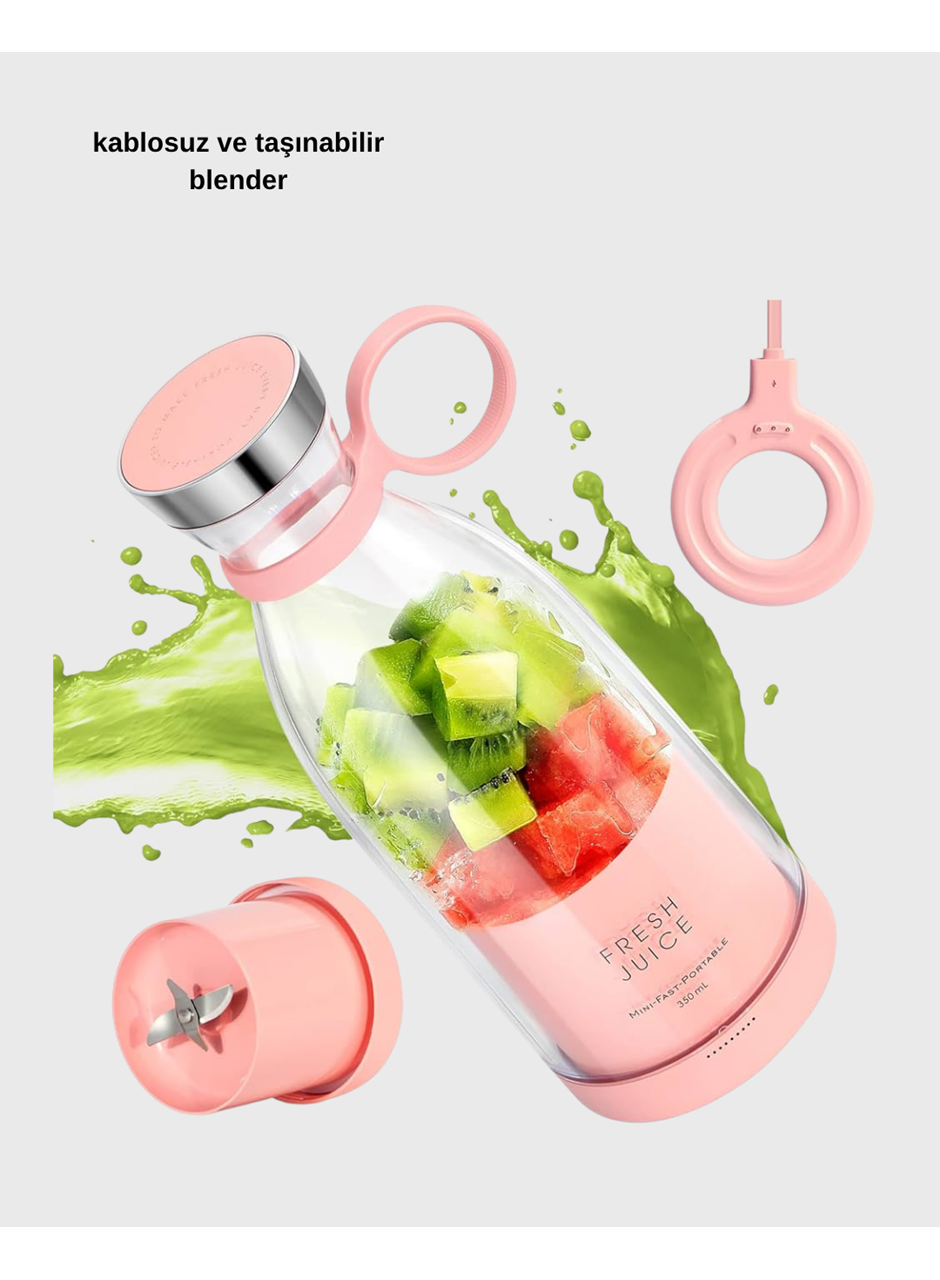 Şarjlı Portatif Blender – Gıda Sınıfı Malzeme, 10 Kullanımlık Pil, Mini Boy ve Hafif Tasarım