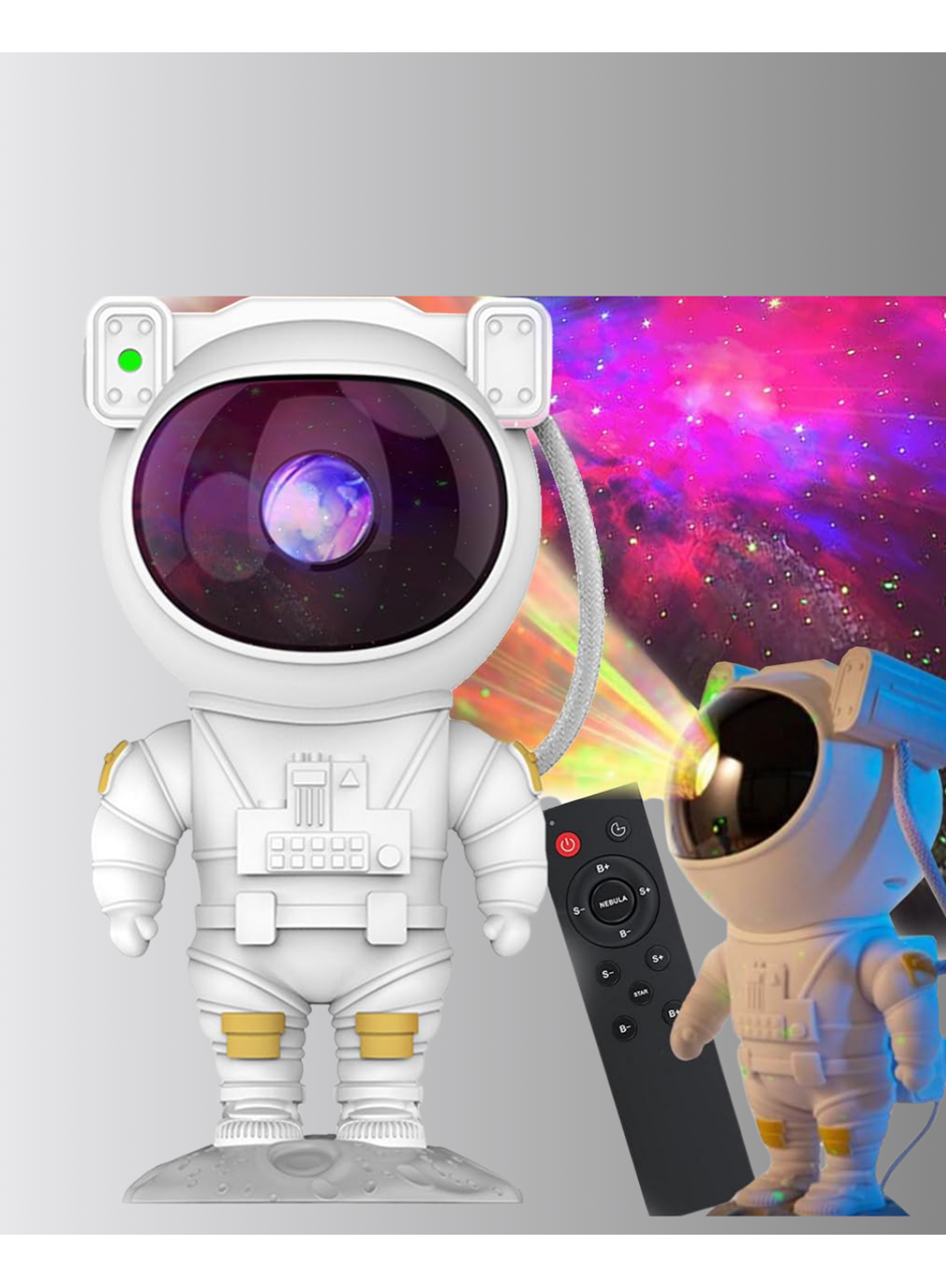 Astronot Şekilli Galaxy Projeksiyon Lambası Nebula Efektli Dekoratif Lamba