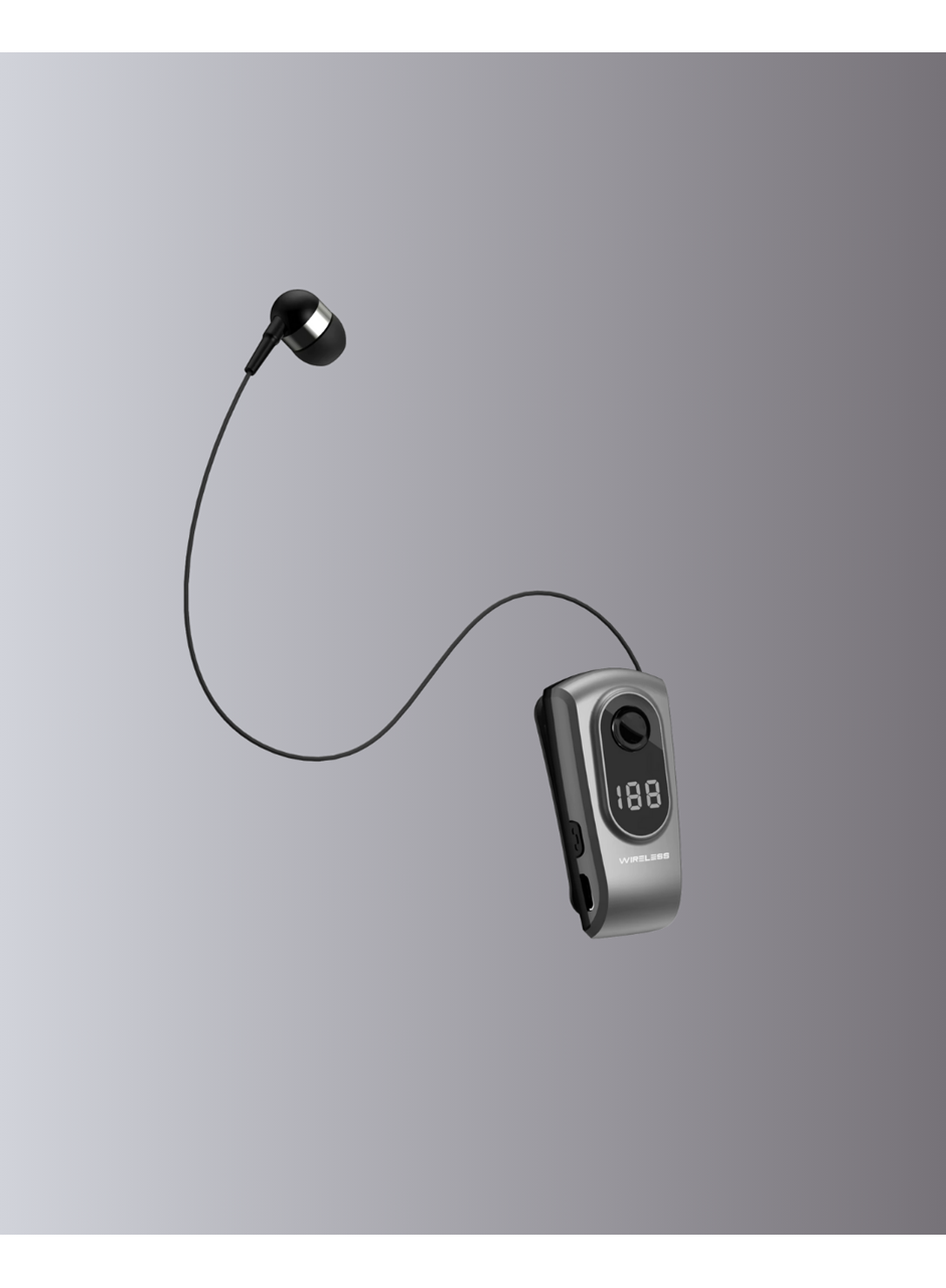 Profesyonel Bluetooth Kulaklık – Klipsli, Titreşimli, Dijital Göstergeli