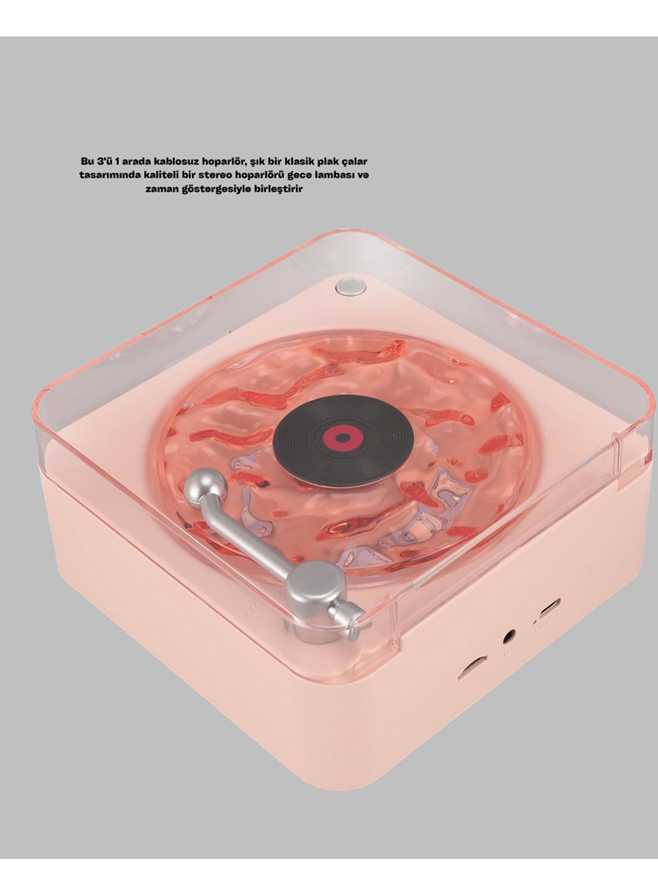 Retro Bluetooth Hoparlör PEMBE