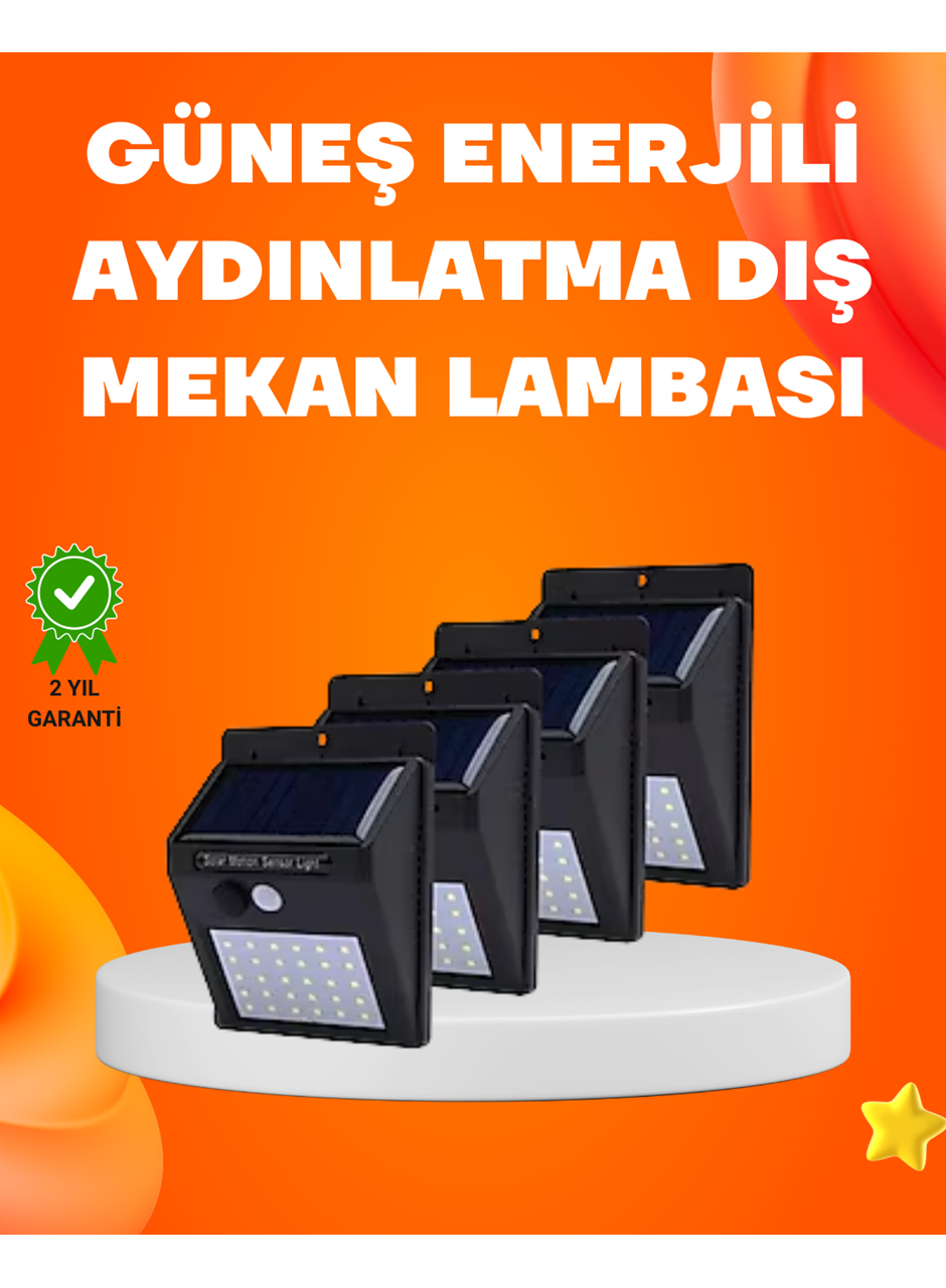 Montajlı Güneş Enerjili Duvar Tipi Aydınlatma – 8 Saat Çalışma Süresi