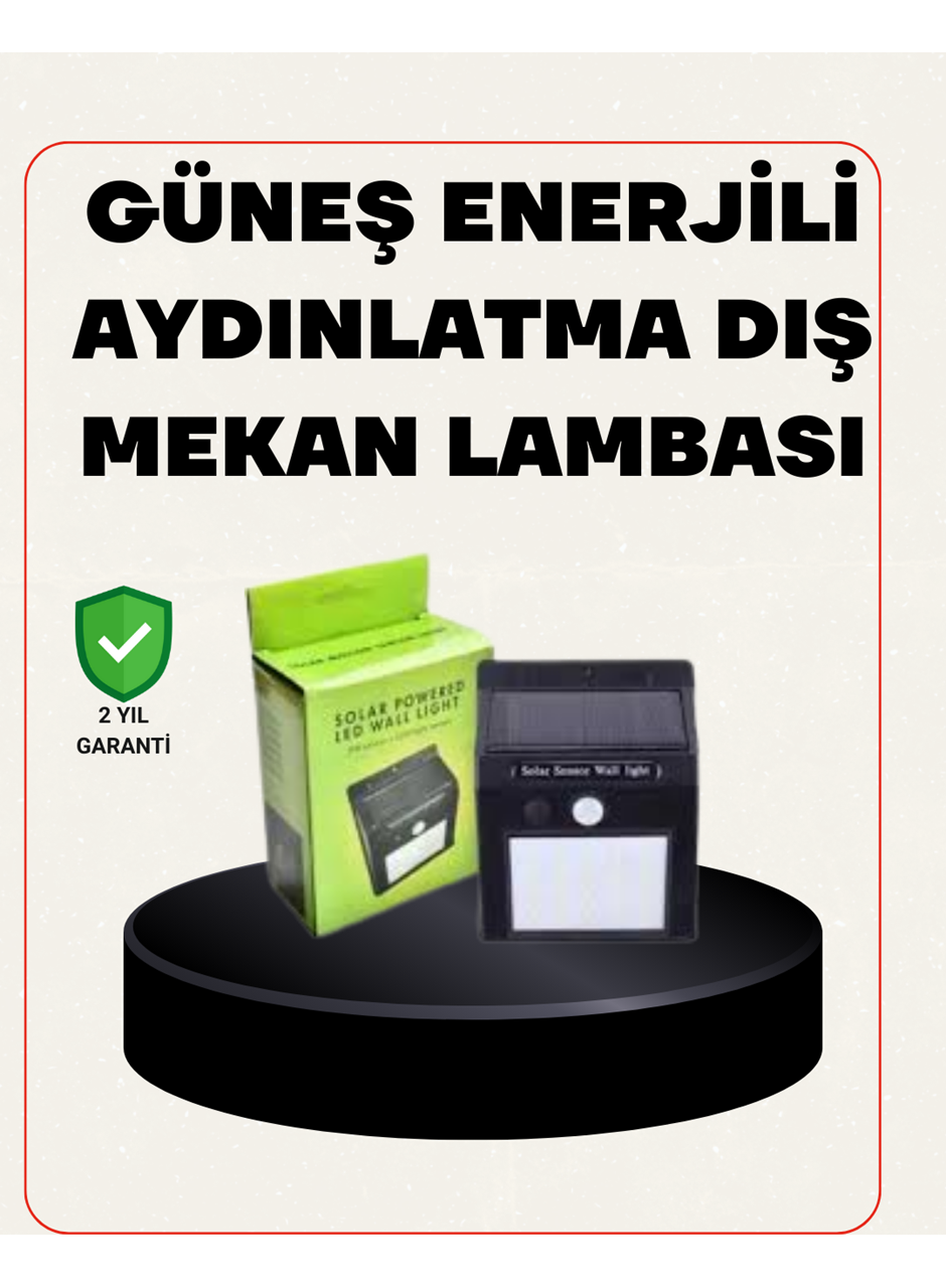 Bahçe ve Veranda İçin Güneş Paneli ile Otomatik Şarj Olan LED Duvar Lambası
