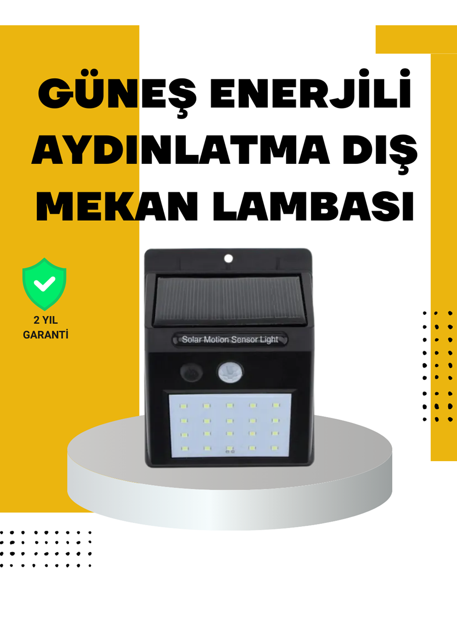 144 LED'li Geniş Aydınlatma Alanına Sahip Güneş Enerjili Güvenlik Lambası