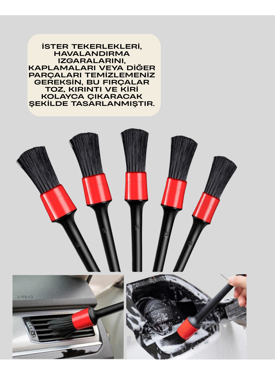 Araba Temizliği İçin 5 Parça Fırça Takımı