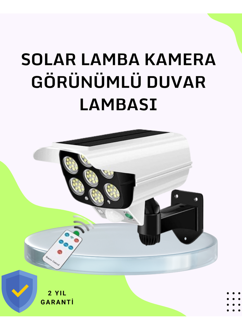 3 Modlu Güneş Paneli Aydınlatmalı Dış Mekan Güvenlik Işığı – IP65 Su Geçirmez, PIR Sensörlü