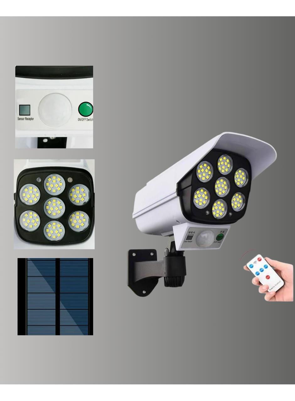 3 Modlu Güneş Paneli Aydınlatmalı Dış Mekan Güvenlik Işığı – IP65 Su Geçirmez, PIR Sensörlü