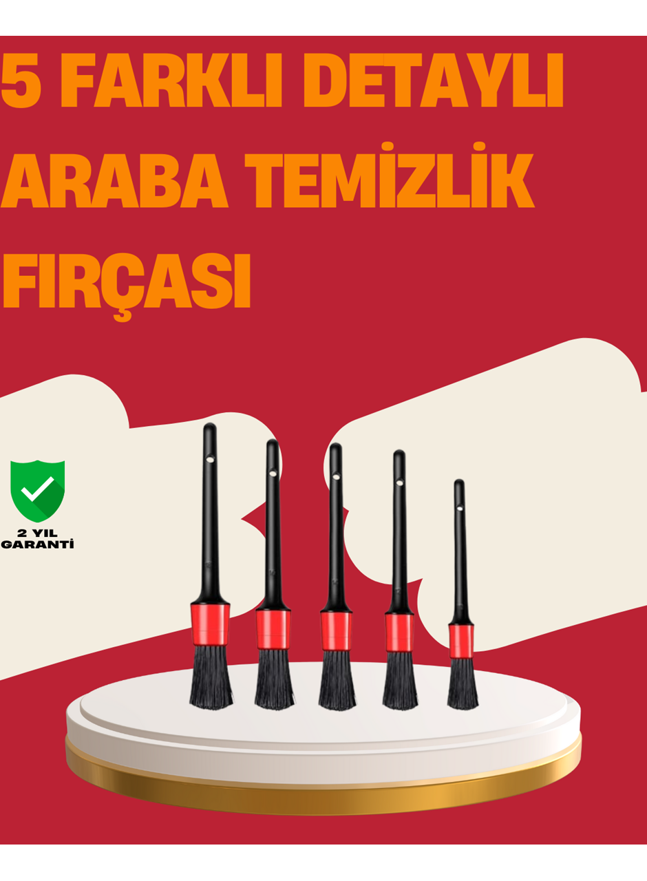 Araç İçi Detaylı Temizlik Seti-Araba Jant ve İç Yüzey Temizlik Fırçaları