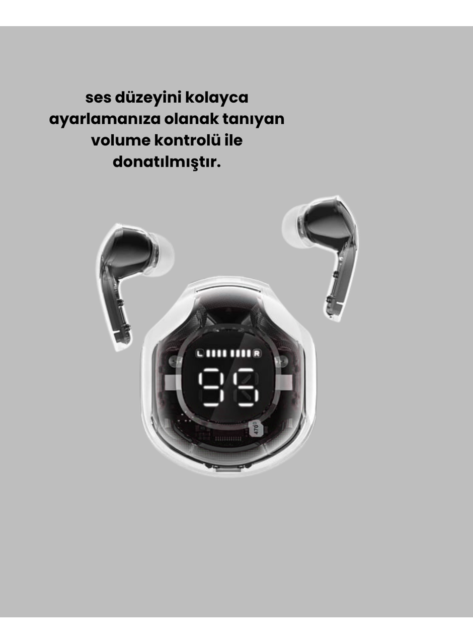Bluetooth 5.3 Kablosuz Kulaklık 30mm Sürücü LED Ekranlı Mikrofonlu