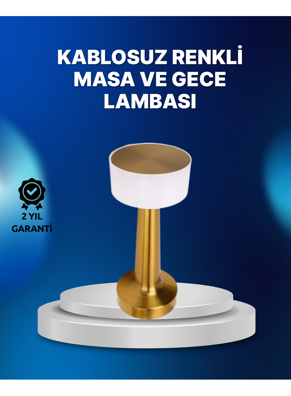 Kablosuz Dokunmatik Masa Lambası – Şık Modern Metal Gövde, USB Şarjlı