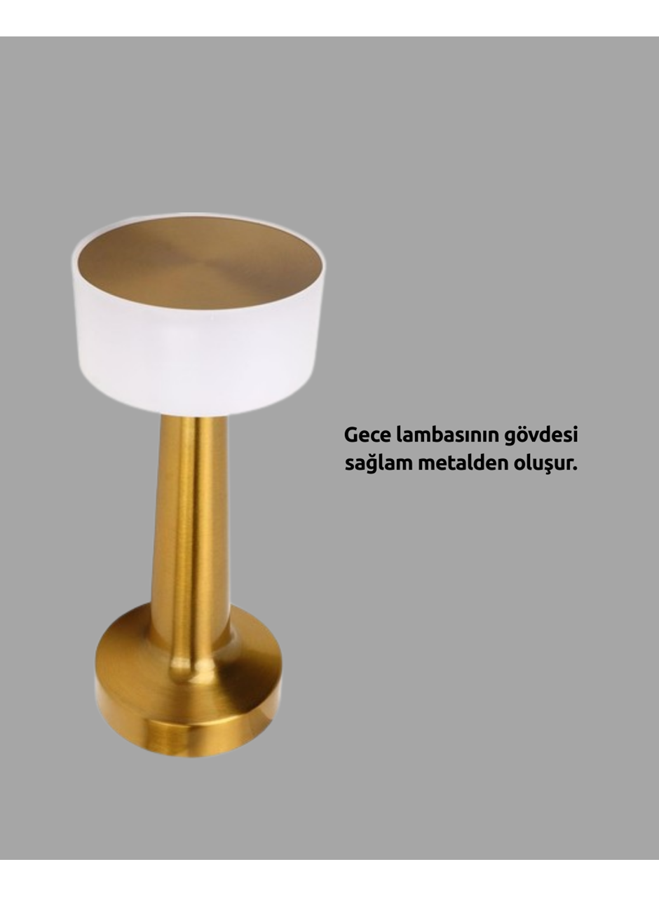 Kablosuz Dokunmatik Masa Lambası – Şık Modern Metal Gövde, USB Şarjlı