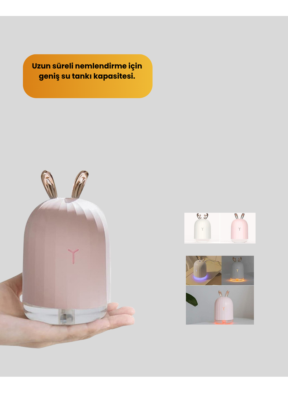 USB Bağlantılı Sessiz Çalışan LED Işıklı Nemlendirici Difüzör 200 ml