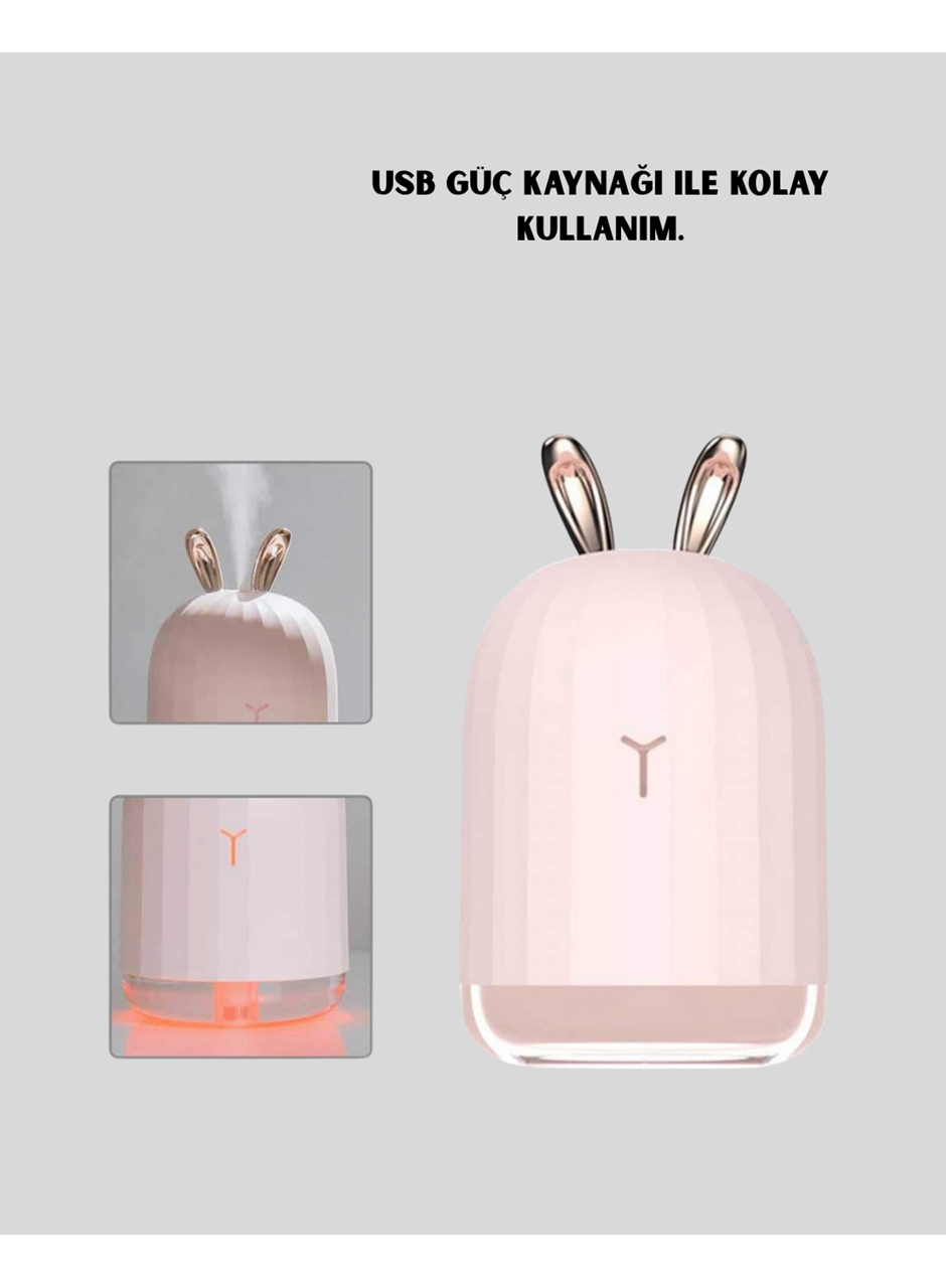 USB Bağlantılı Sessiz Çalışan LED Işıklı Nemlendirici Difüzör 200 ml
