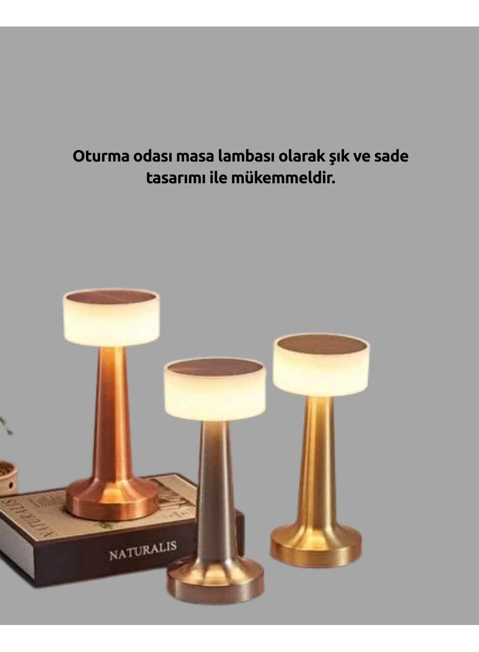 Şarj Edilebilir LED Masa Lambası – USB Girişli, Metal Yapı