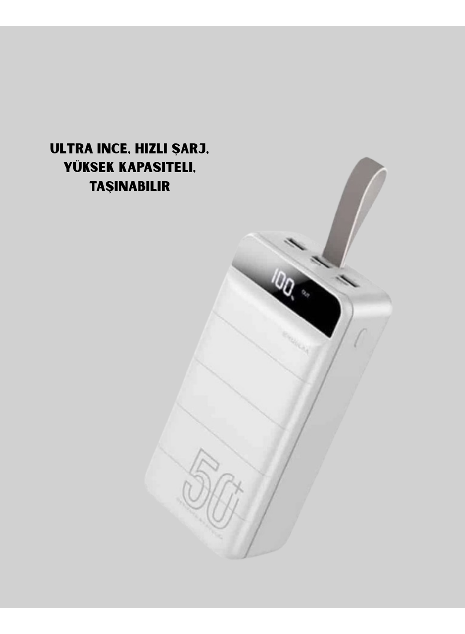 4 Cihazı Aynı Anda Şarj Edebilen Güçlü Powerbank 50000 mAh