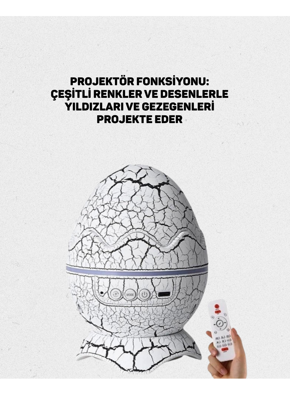 Çocuk Odası İçin Galaxy Projektör + Beyaz Gürültü + Uzaktan Kumandalı