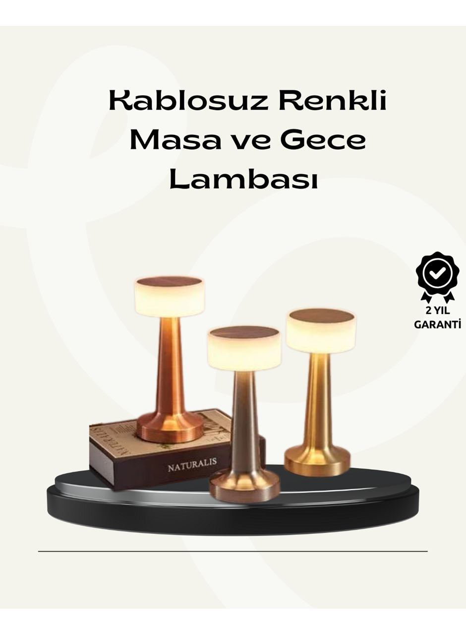 Modern USB'li Kablosuz Masa Lambası – Minimalist Tasarım, 3 Farklı Parlaklık