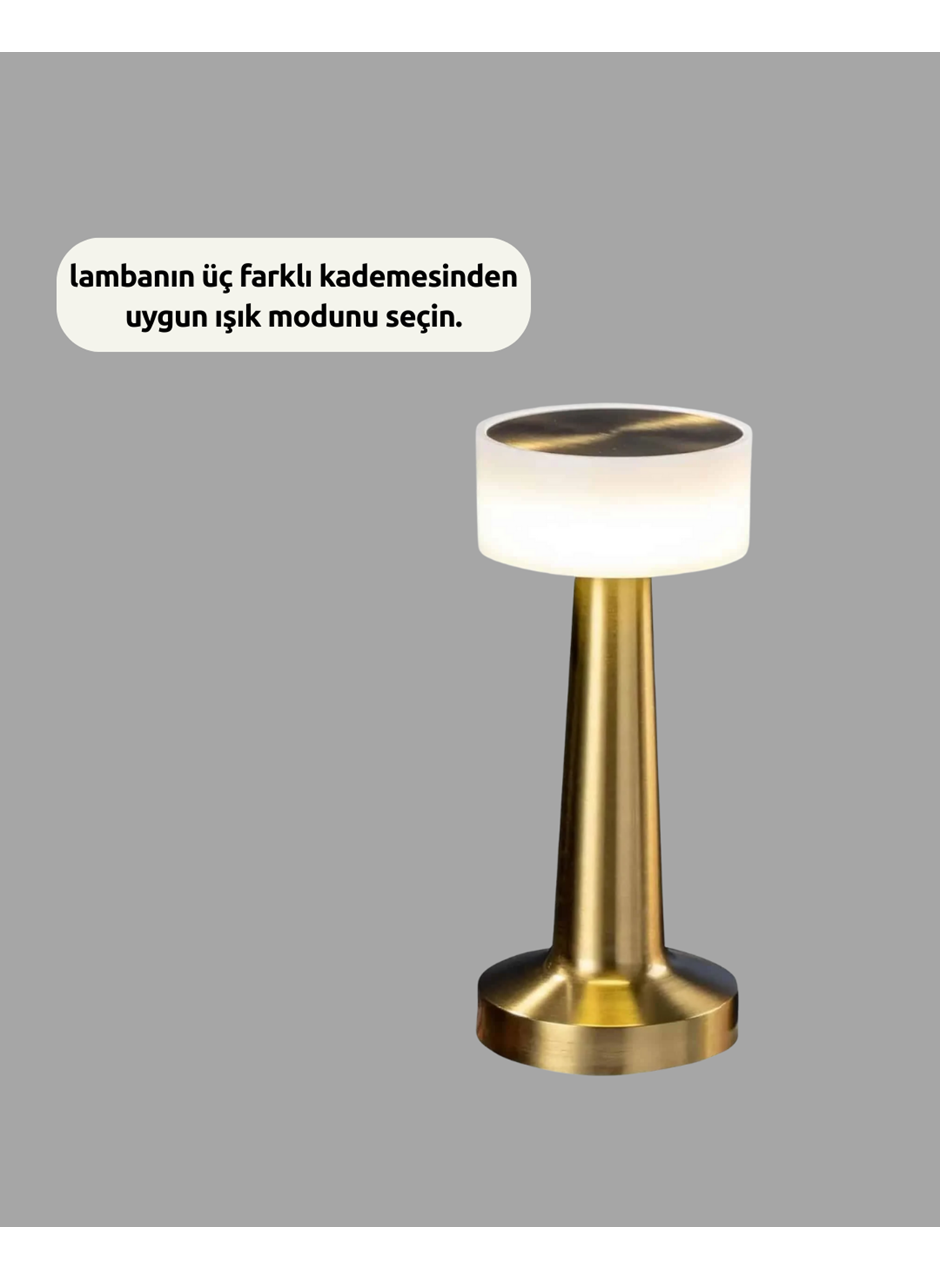 Modern USB'li Kablosuz Masa Lambası – Minimalist Tasarım, 3 Farklı Parlaklık