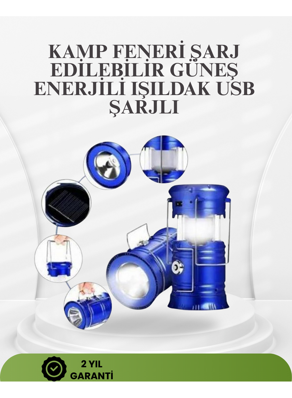 Güneş Enerjili Katlanabilir Kızaklı Kamp Feneri – USB Şarjlı, Çok Yönlü ve Dayanıklı Tasarım