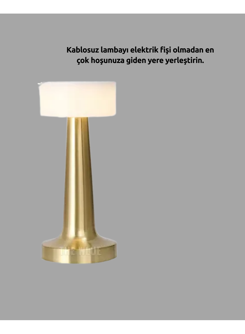 Modern USB'li Kablosuz Masa Lambası – Minimalist Tasarım, 3 Farklı Parlaklık