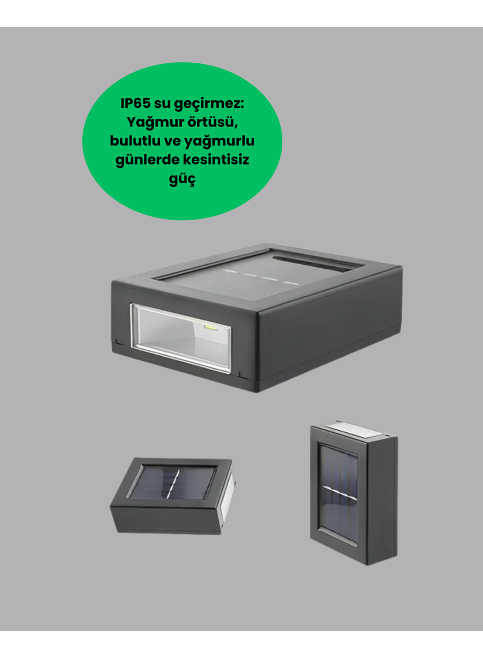 Güneş Enerjili Su Geçirmez LED Duvar Lambası