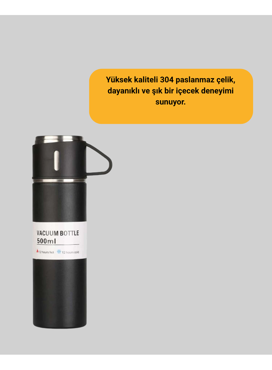 Paslanmaz Çelik Termos Seti | 500 ml Kapasite, 6-12 Saat Isı Koruma, Hediye Kutulu