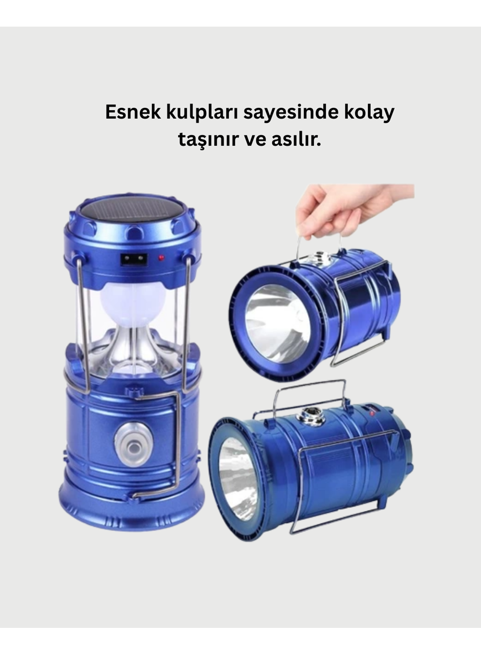 Katlanabilir USB Çıkışlı Kamp Feneri – Şarj Edilebilir, Dayanıklı ve Çok Fonksiyonlu
