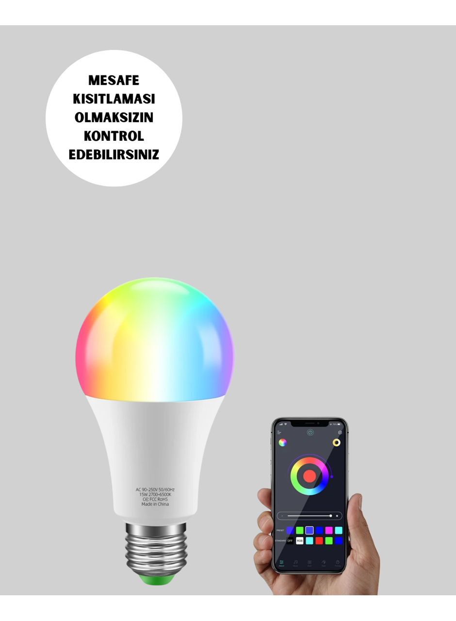 RGBW Teknolojili Akıllı LED Ampul, Zamanlayıcılı