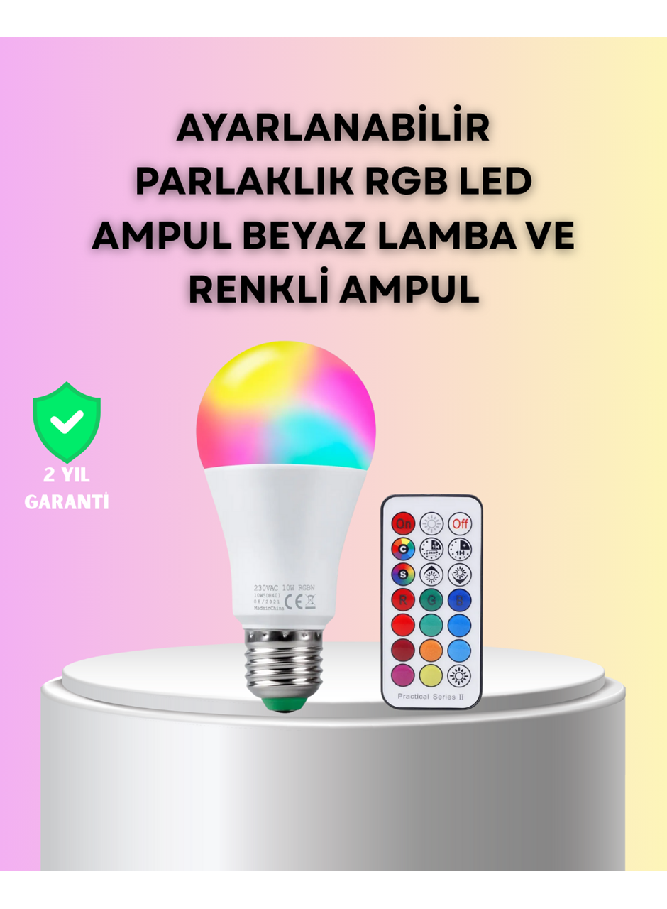 Kumanda Destekli Çok Renkli Akıllı LED Ampul