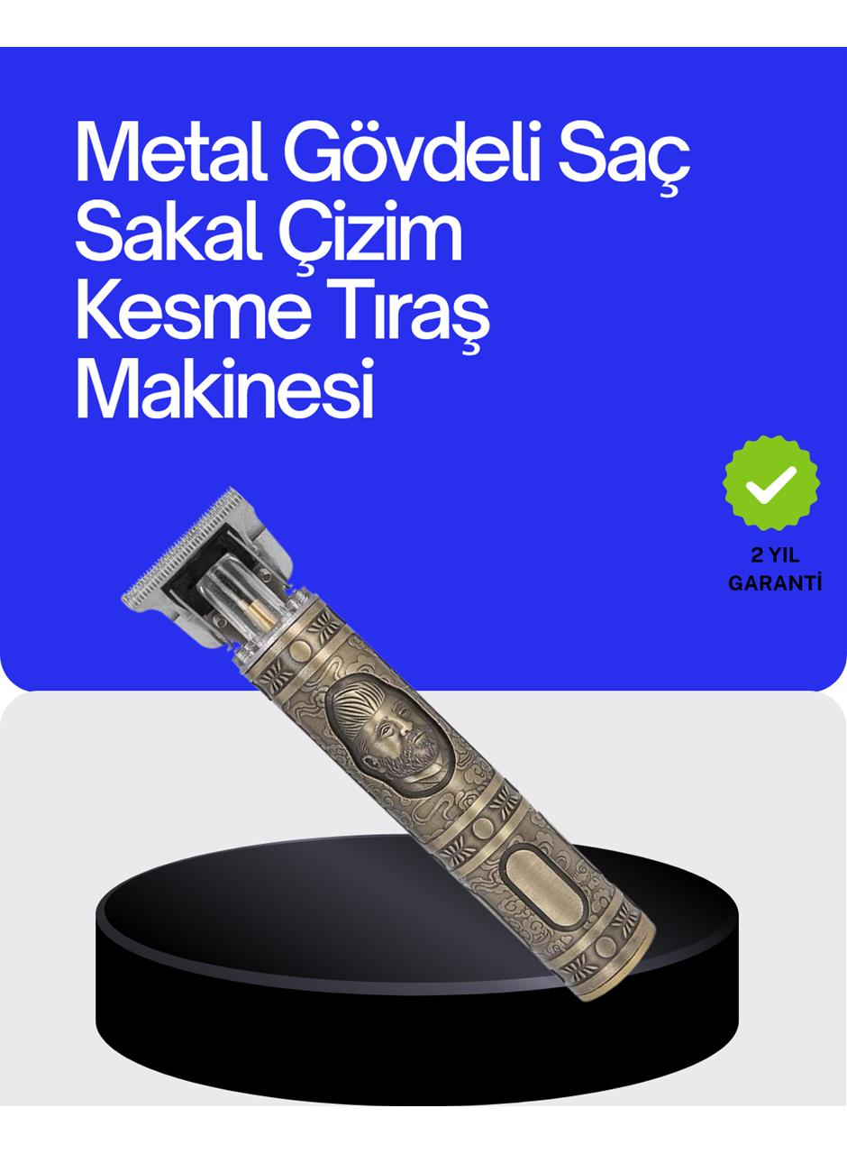 Kompakt Tasarımlı, Güçlü Motorlu Saç sakal Kesme Makinesi ve 4 Kılavuz Tarak