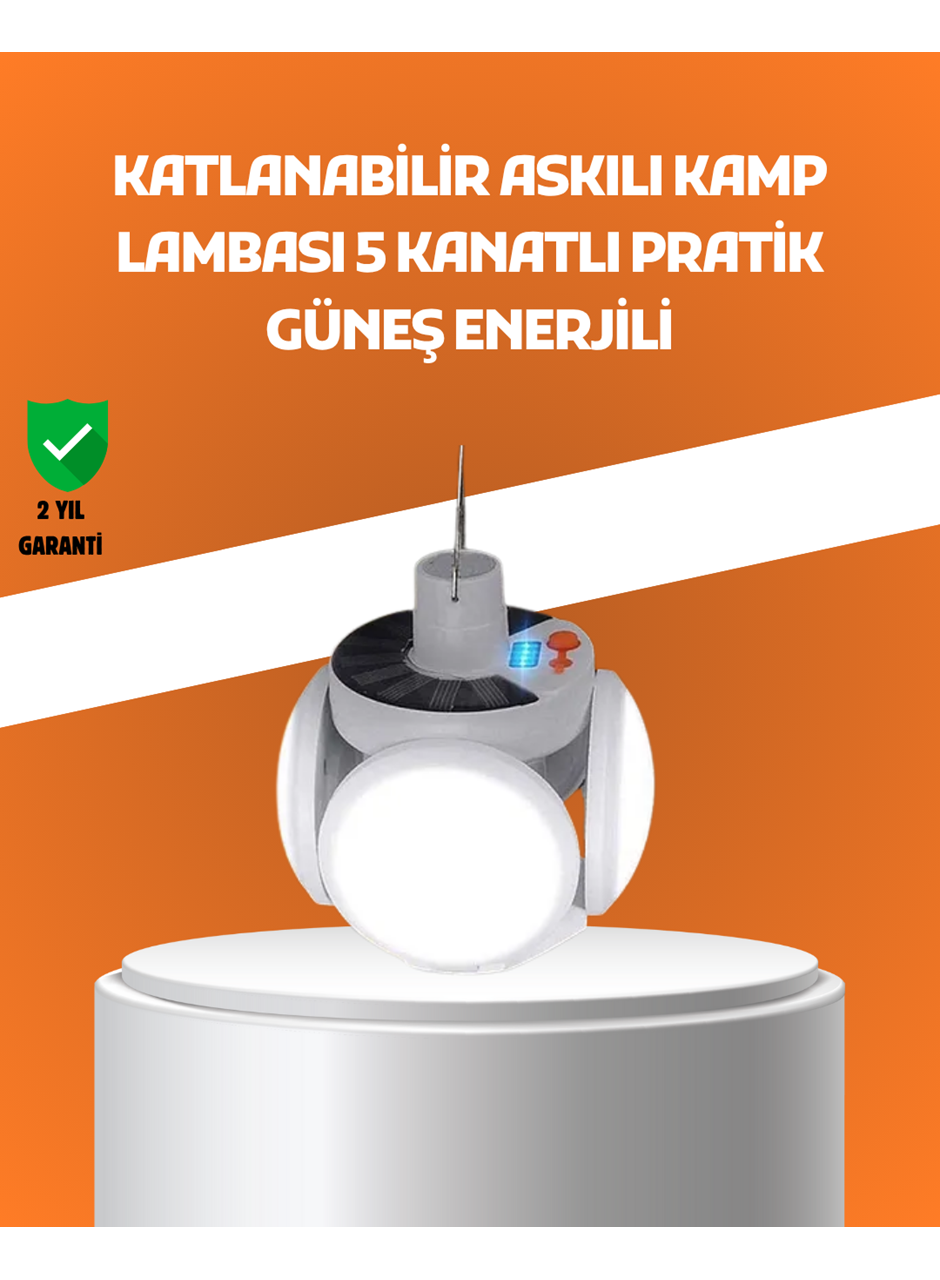 Çok Amaçlı Katlanabilir Güneş Enerjili Kamp Lambası – Masa Üstü ve Asılabilir Kullanım