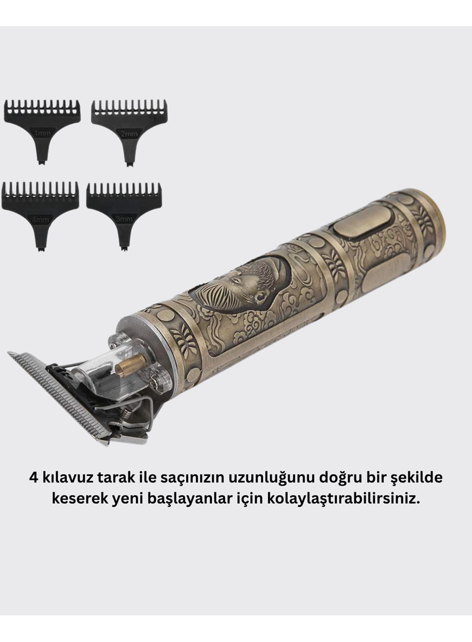 Güçlü Motorlu, 4 Kılavuz Taraklı Kompakt Saç Kesme Makinesi – Uzun Pil Ömürlü