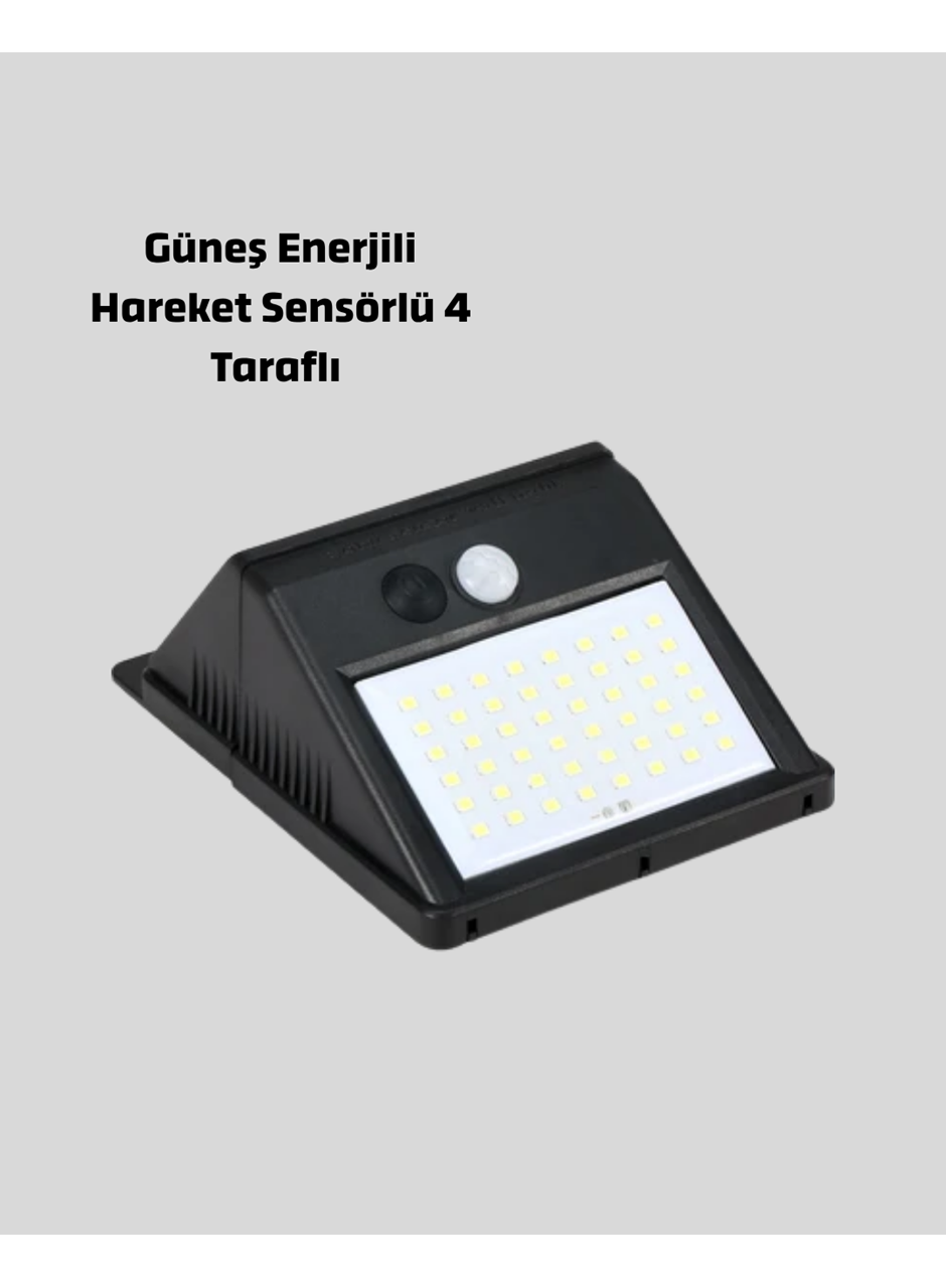 Güneş Enerjili Sensörlü Dış Mekan Duvar Lambası – 3 Modlu, 2200mAh Pil, 120° Algılama