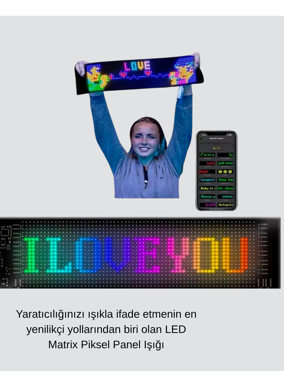 5V USB Akıllı Piksel LED Panel – Mobil Uygulama Kontrollü, Renkli Işık Efektli