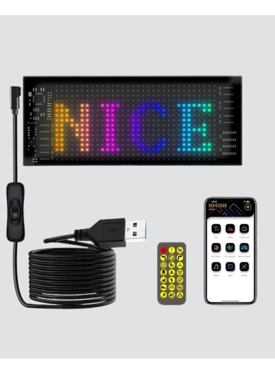 5V USB Akıllı Piksel LED Panel – Mobil Uygulama Kontrollü, Renkli Işık Efektli