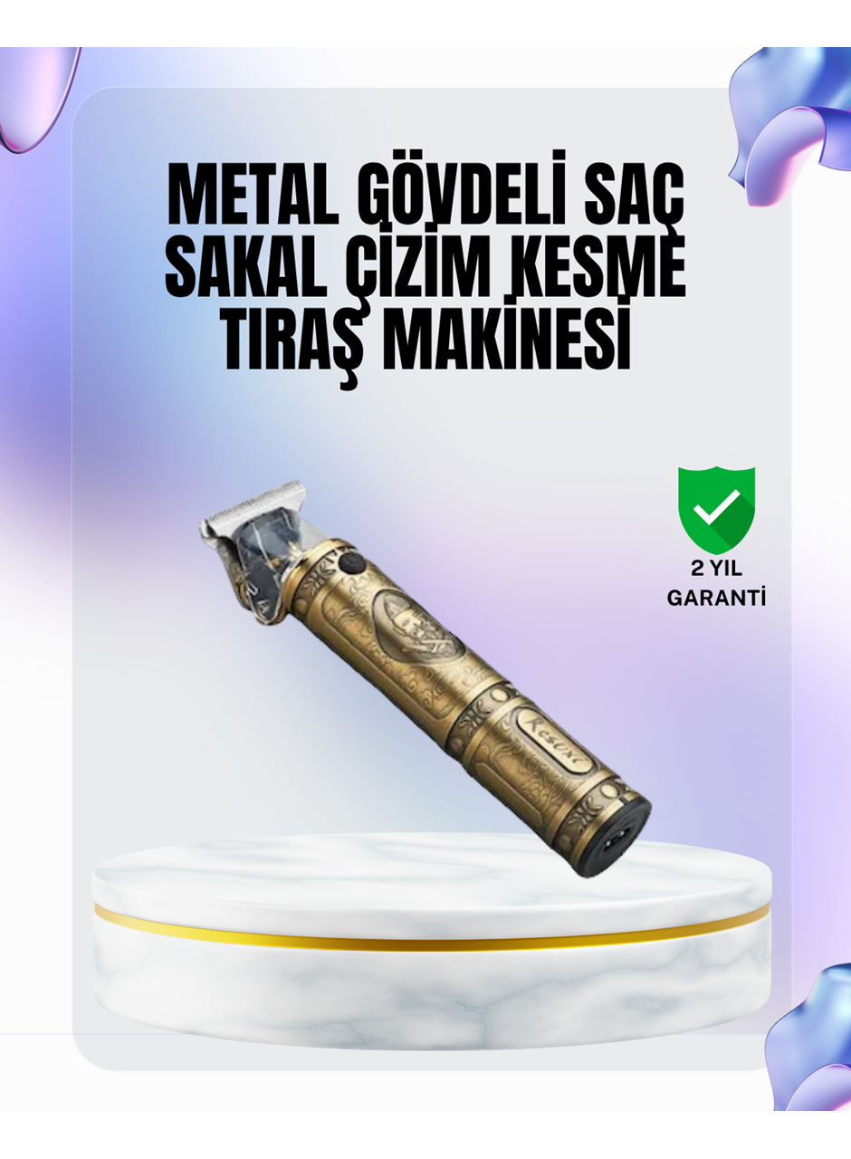 4 Kılavuz Taraklı Profesyonel Saç ve Sakal Kesme Makinesi