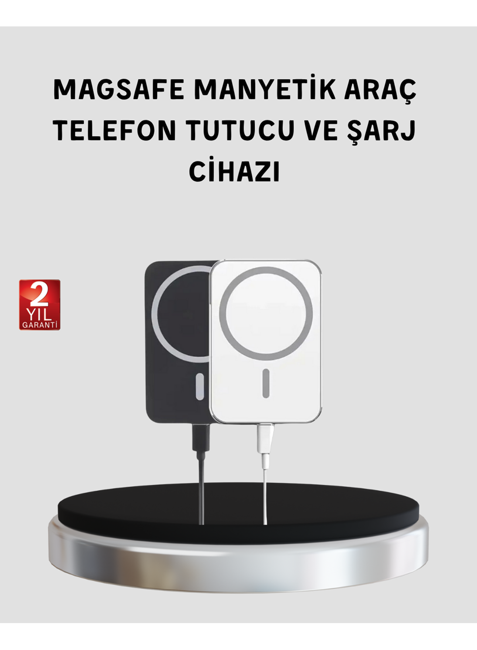 MagSafe Uyumlu Kablosuz Powerbank – Güçlü Mıknatıs, Hızlı Şarj, Kompakt Tasarım