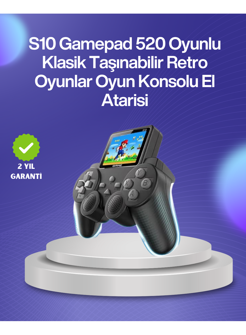 500 Oyunlu Nostaljik El Tipi Oyun Konsolu, Taşınabilir Şarjlı Cihaz, Renkli Ekran ve TV Destekli