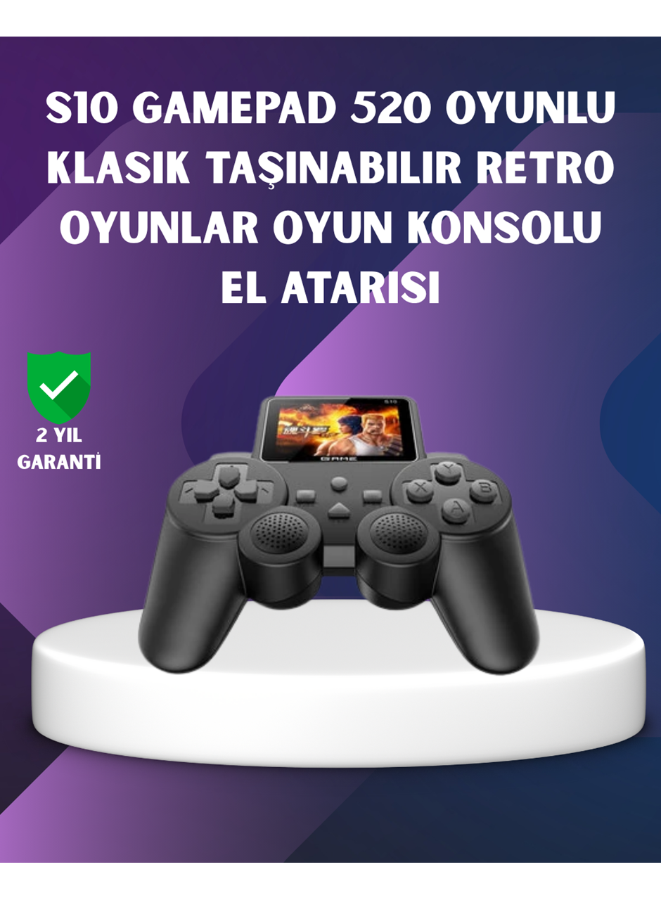 500 Dahili Oyunlu Taşınabilir Retro El Konsolu-2.4 inç Renkli Ekranlı