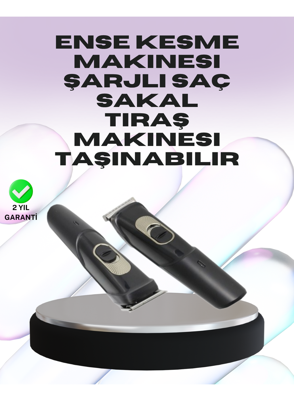 Sessiz Motorlu, Kablosuz Kullanımlı Şarjlı Saç ve Sakal Kesme Makinesi – Taraklı Set