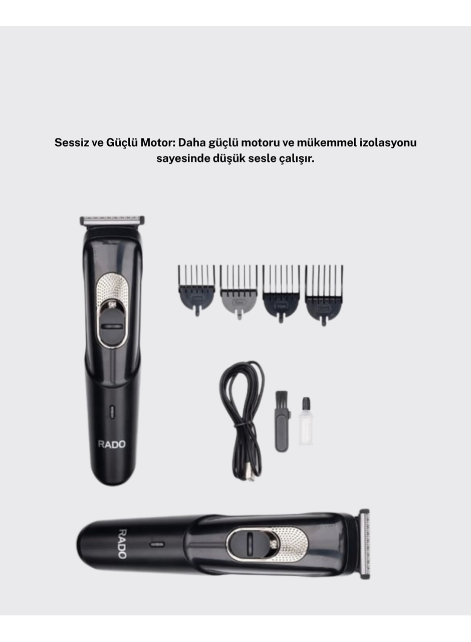 Ergonomik Tasarımlı, 3 Taraklı Profesyonel Şarjlı Saç Sakal Tıraş Makinesi