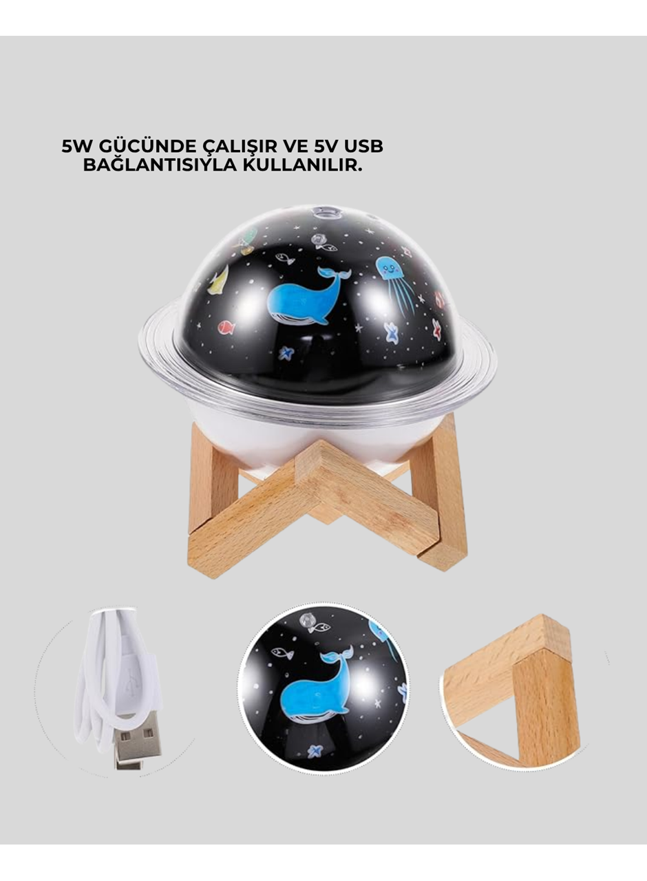 Gece lambası özellikli taşınabilir nemlendirici ve aromaterapi cihazı USB girişli