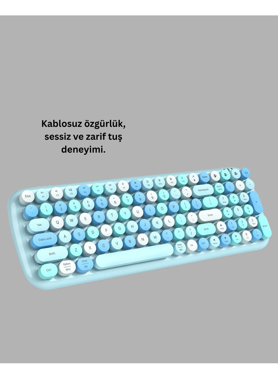 Kablosuz Klavye Mouse Seti mavi
