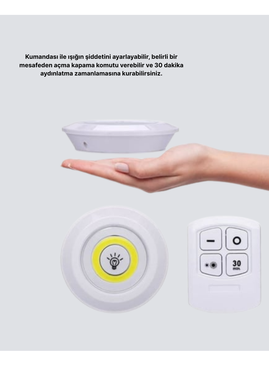 Uzaktan Kumandalı 3’lü Ayarlanabilir Spot LED Işık Seti