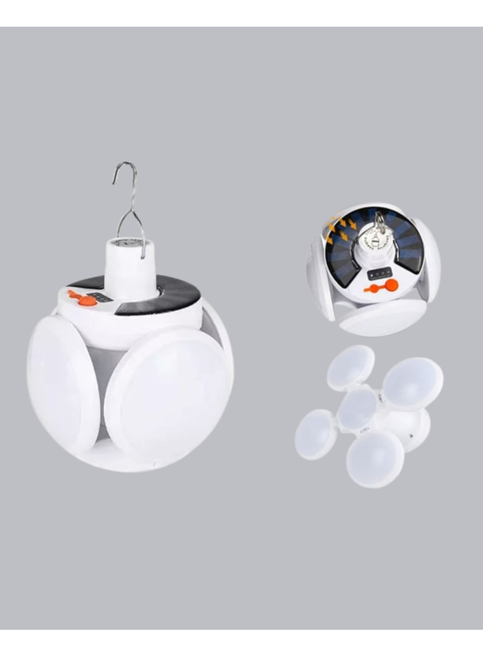 Solar Güneş Enerjili ve USB Şarjlı 5 Kanatlı LED Kamp Lambası