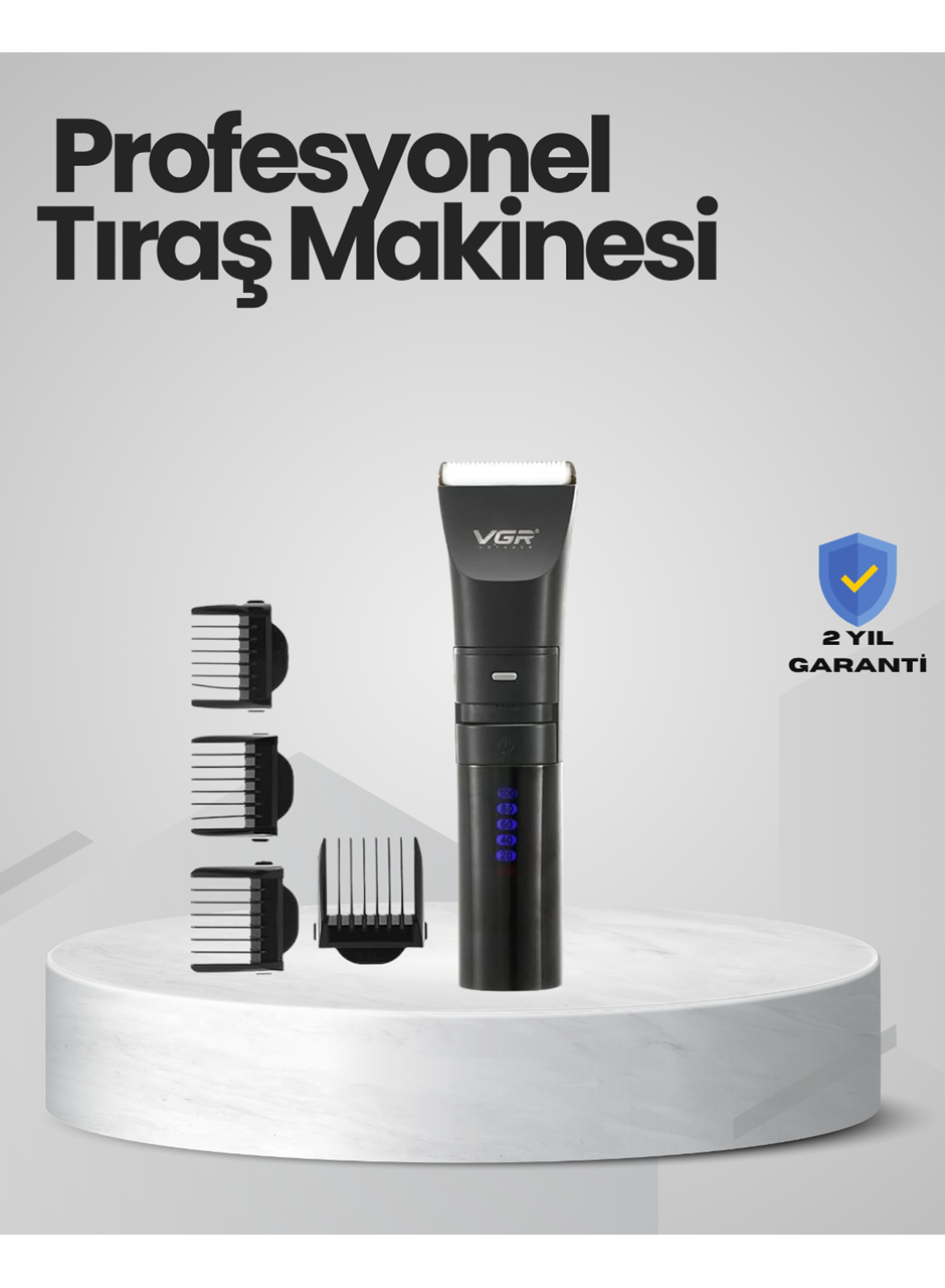 Şarjlı Tıraş Makinesi –Dijital Ekranlı, Hızlı Şarjlı, Profesyonel Kesim Seti