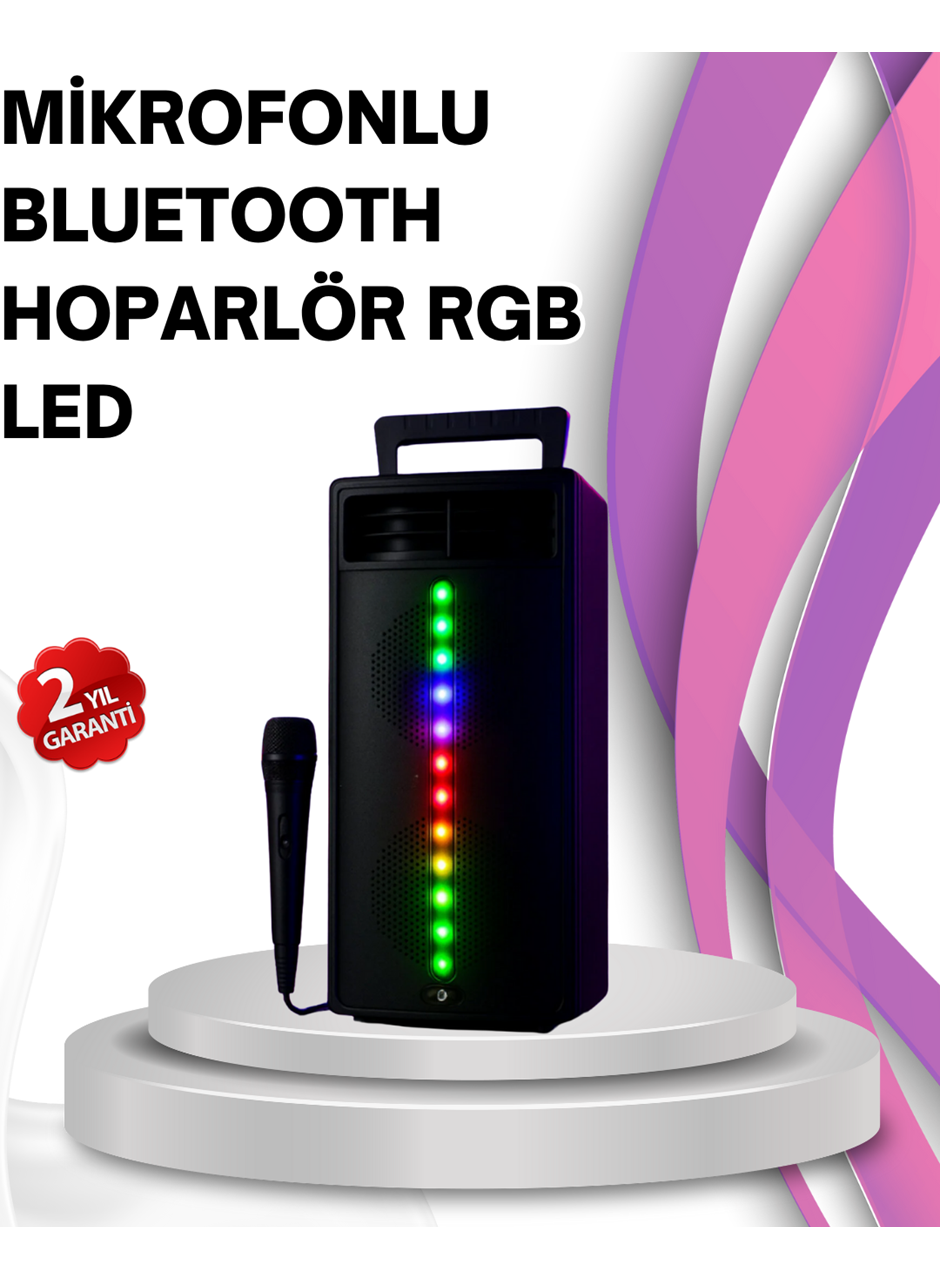 Renkli Işıklı Bluetooth Hoparlör – Taşınabilir, Güçlü Ses Performansı