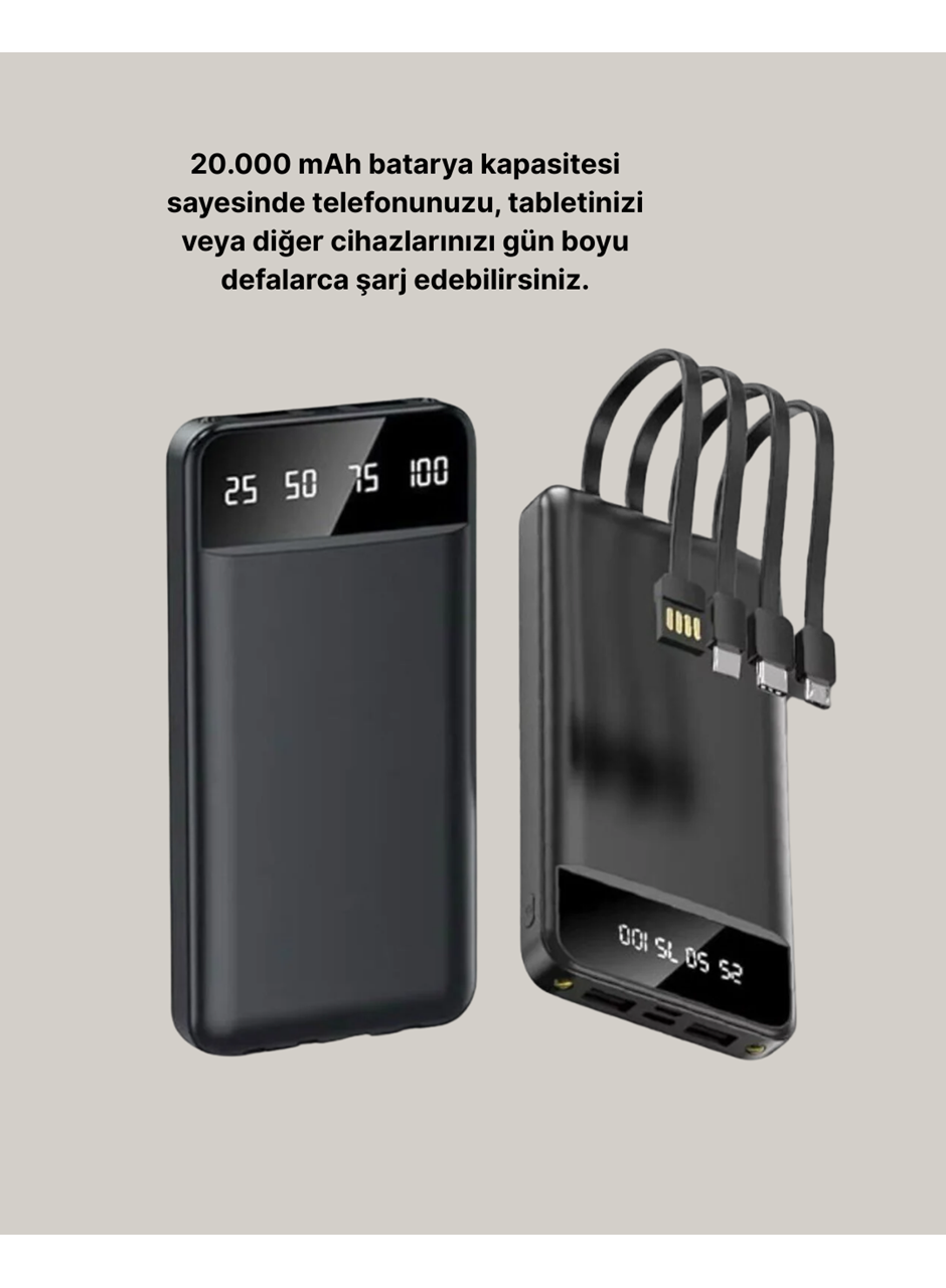 Çoklu Güvenlik Korumalı 20.000 mAh Powerbank Fener Özellikli