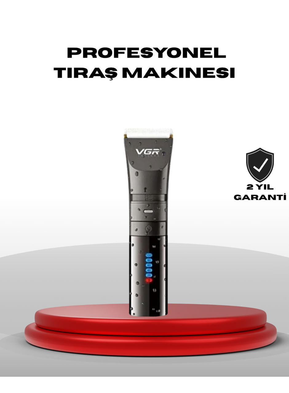 Şarjlı Tıraş Makinesi – Dijital Ekranlı, IPX7 Su Geçirmez, Titanyum Bıçaklı