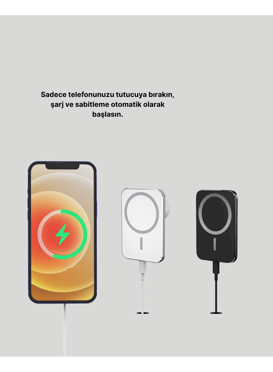 15W Araç Telefon Tutucu Kablosuz Hızlı Şarj Özellikli