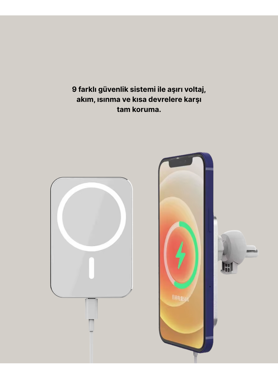 15W Araç Telefon Tutucu Kablosuz Hızlı Şarj Özellikli